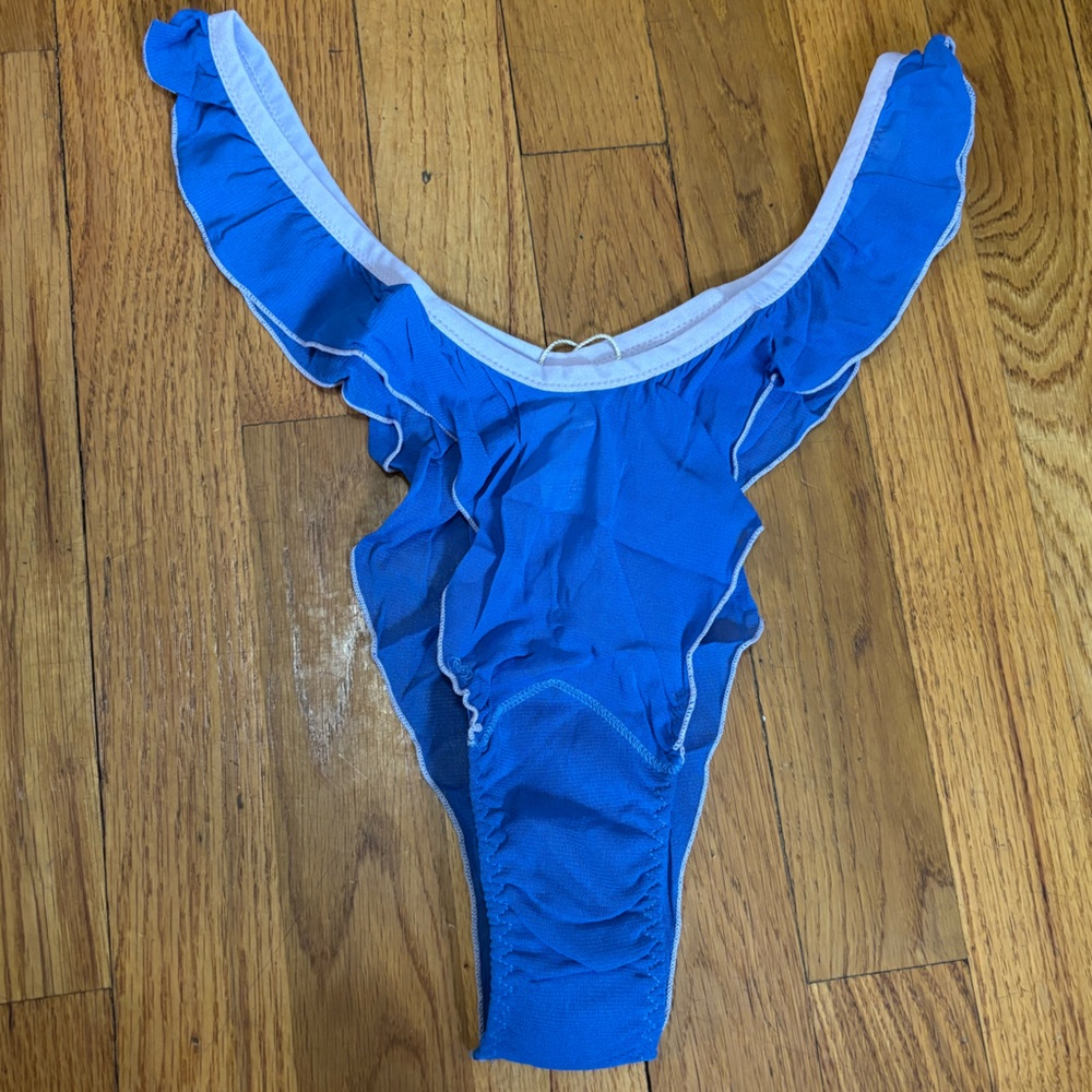 We Are HAH Intimates x Free People Fly Girl Mesh Panty,‎ True Blue X-Large NWT